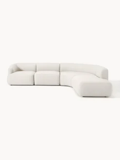 Sofás Rinconeras|Sofás>Westwing Collection Sofá rinconera modular Sofia (4 plazas) Tejido grueso blanco crema