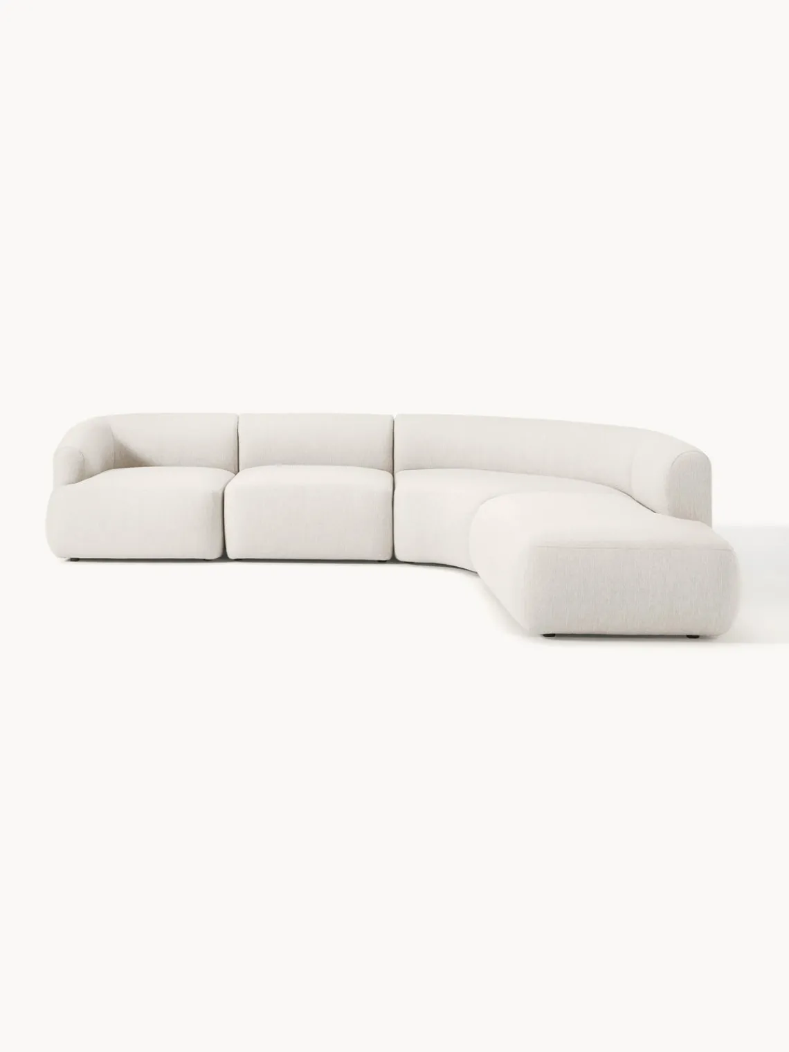 Sofás Rinconeras|Sofás>Westwing Collection Sofá rinconera modular Sofia (4 plazas) Tejido grueso blanco crema