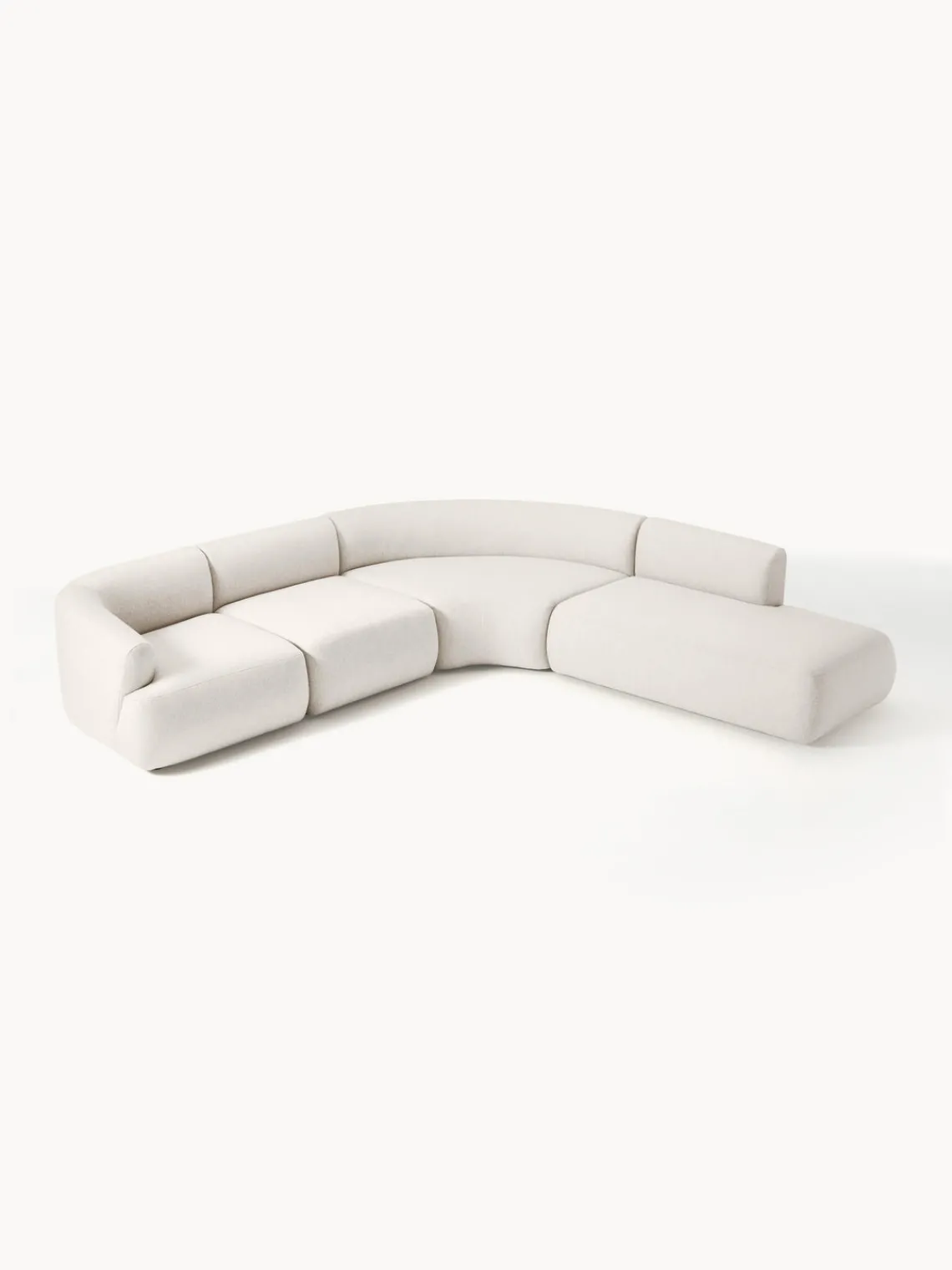 Sofás Rinconeras|Sofás>Westwing Collection Sofá rinconera modular Sofia (4 plazas) Tejido grueso blanco crema
