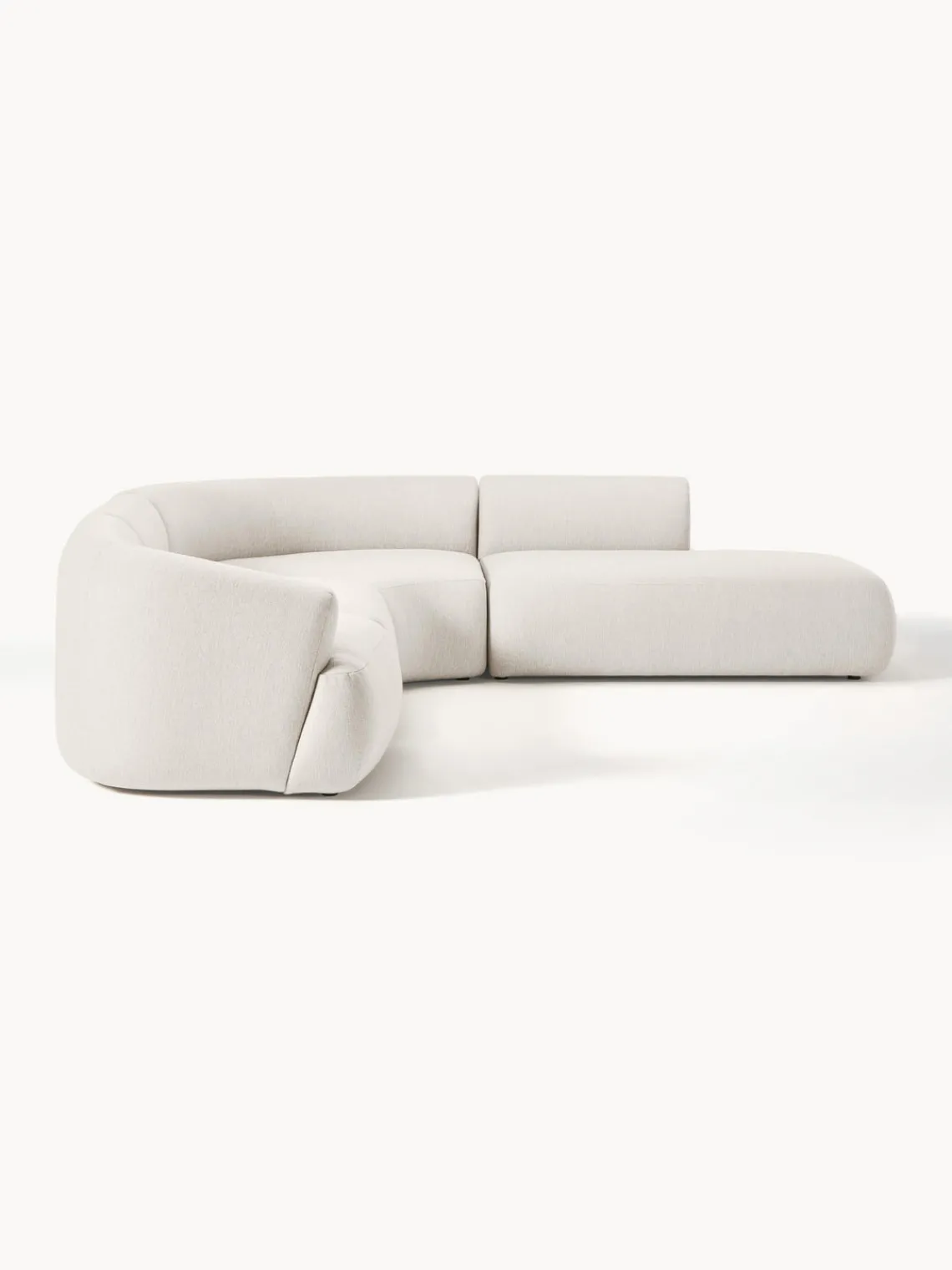 Sofás Rinconeras|Sofás>Westwing Collection Sofá rinconera modular Sofia (4 plazas) Tejido grueso blanco crema