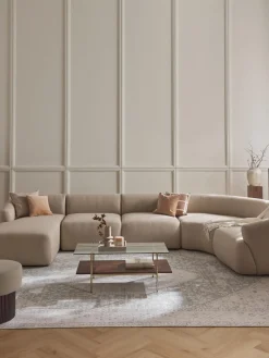 Sofás Rinconeras|Sofás>Westwing Collection Sofá rinconera modular Sofia Tejido grueso beige claro