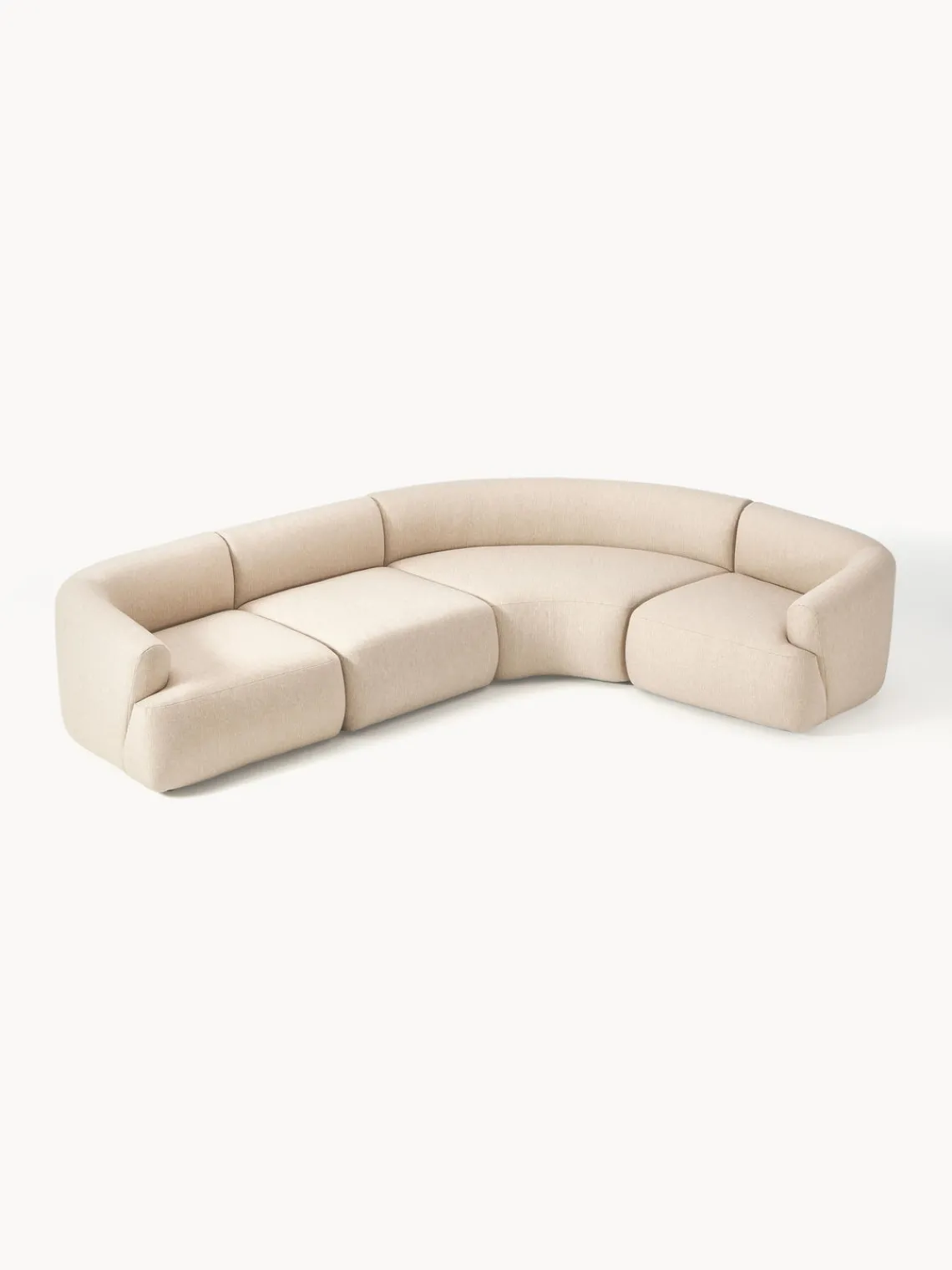 Sofás Rinconeras|Sofás>Westwing Collection Sofá rinconera modular Sofia (4 plazas) Tejido grueso beige claro