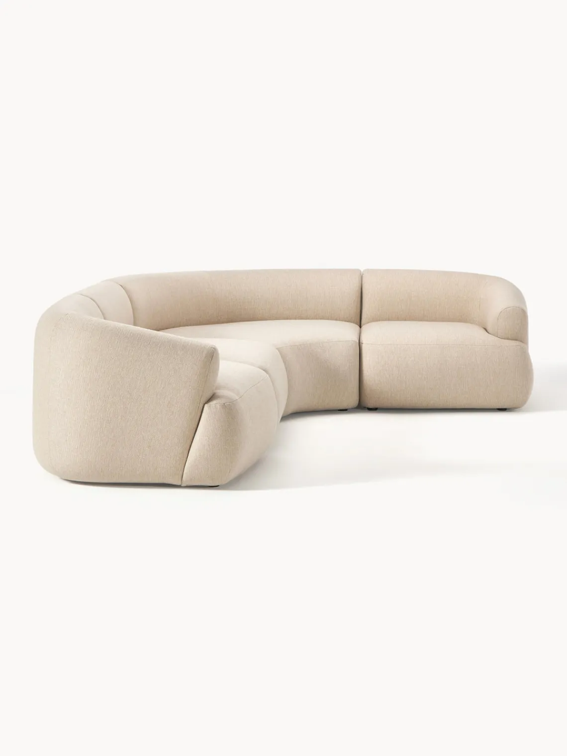 Sofás Rinconeras|Sofás>Westwing Collection Sofá rinconera modular Sofia (4 plazas) Tejido grueso beige claro