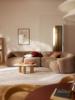 Sofás Rinconeras|Sofás>Westwing Collection Sofá rinconera modular Sofia (4 plazas) Terciopelo marrón