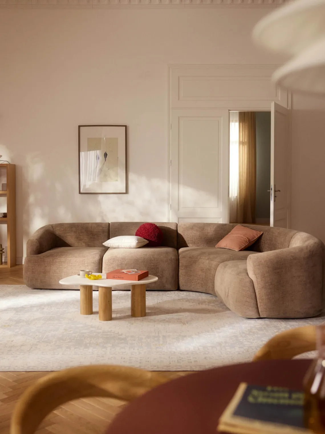 Sofás Rinconeras|Sofás>Westwing Collection Sofá rinconera modular Sofia (4 plazas) Terciopelo marrón