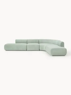 Sofás Rinconeras|Sofás>Westwing Collection Sofá rinconera modular Sofia (4 plazas) Terciopelo verde salvia