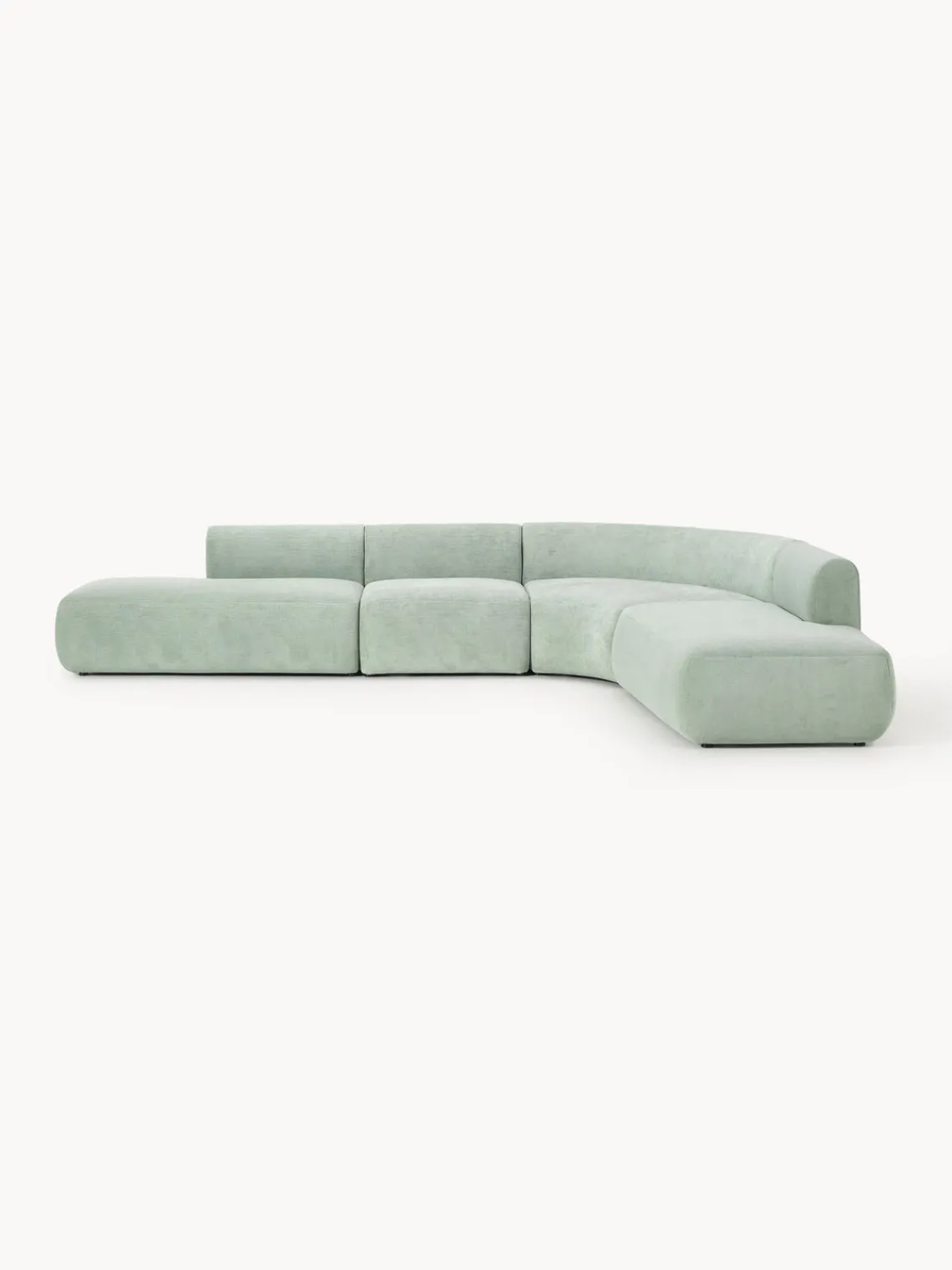 Sofás Rinconeras|Sofás>Westwing Collection Sofá rinconera modular Sofia (4 plazas) Terciopelo verde salvia