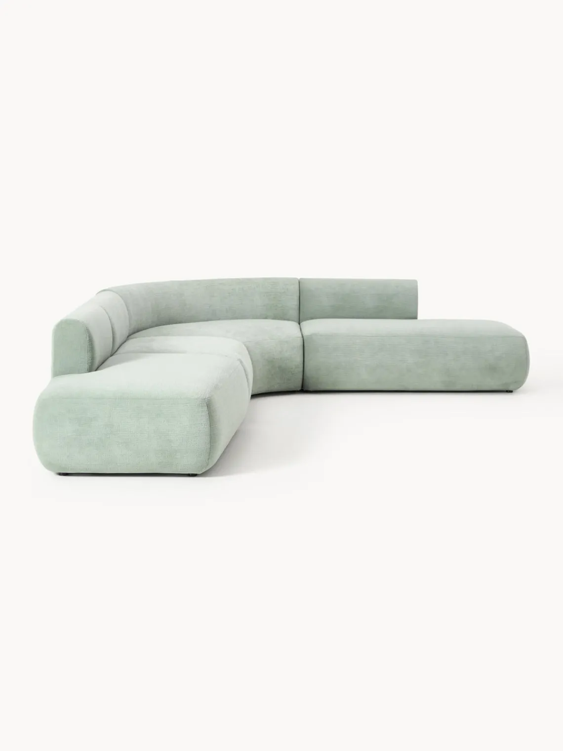 Sofás Rinconeras|Sofás>Westwing Collection Sofá rinconera modular Sofia (4 plazas) Terciopelo verde salvia