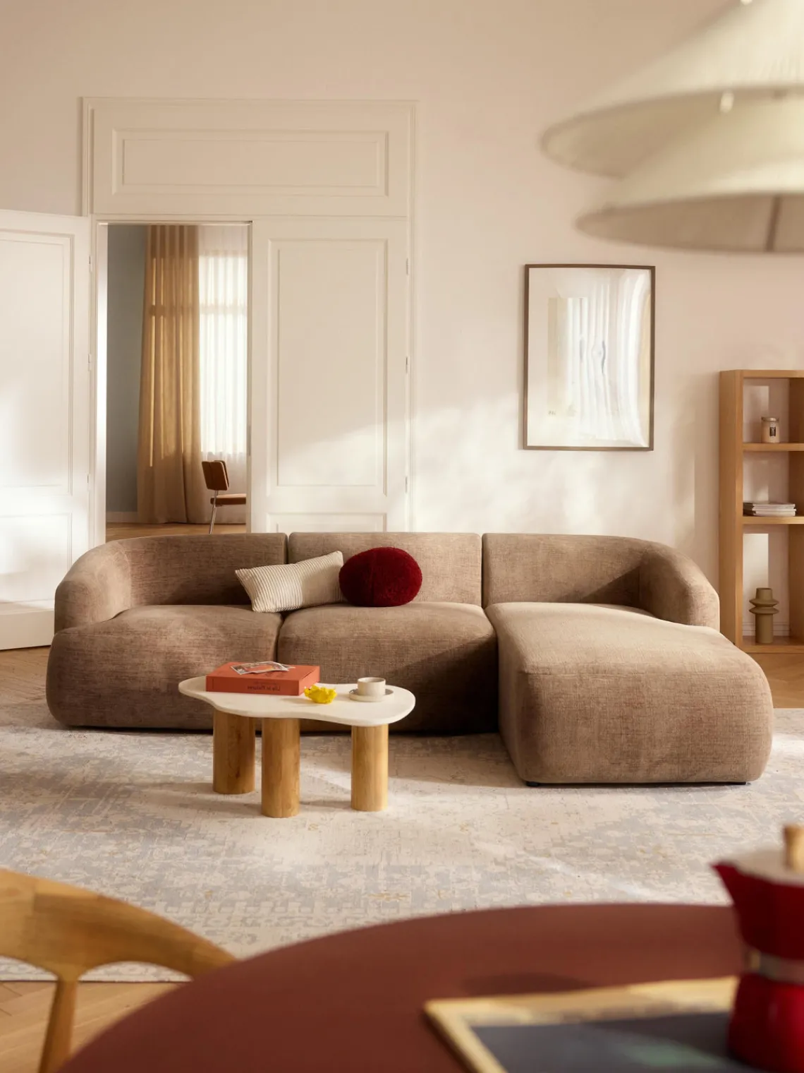 Sofás Rinconeras|Sofás>Westwing Collection Sofá rinconera modular Sofia (3 plazas) Terciopelo marrón