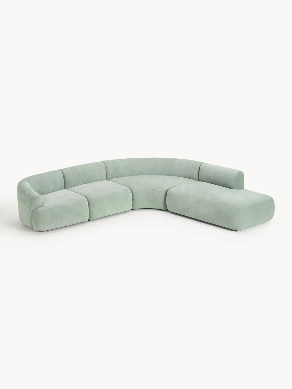 Sofás Rinconeras|Sofás>Westwing Collection Sofá rinconera modular Sofia (4 plazas) Terciopelo verde salvia