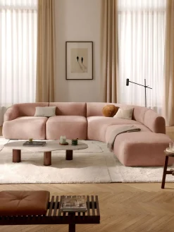 Sofás Rinconeras|Sofás>Westwing Collection Sofá rinconera modular Sofia (4 plazas) Terciopelo melocotón