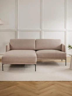 Sofás Rinconeras|Sofás>Westwing Collection Sofá rinconera pequeño Fluente Tejido taupe