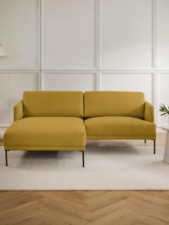 Sofás Rinconeras|Sofás>Westwing Collection Sofá rinconera pequeño Fluente Tejido ocre