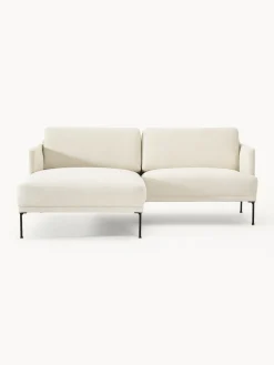 Sofás Rinconeras|Sofás>Westwing Collection Sofá rinconera pequeño Fluente Tejido blanco Off White