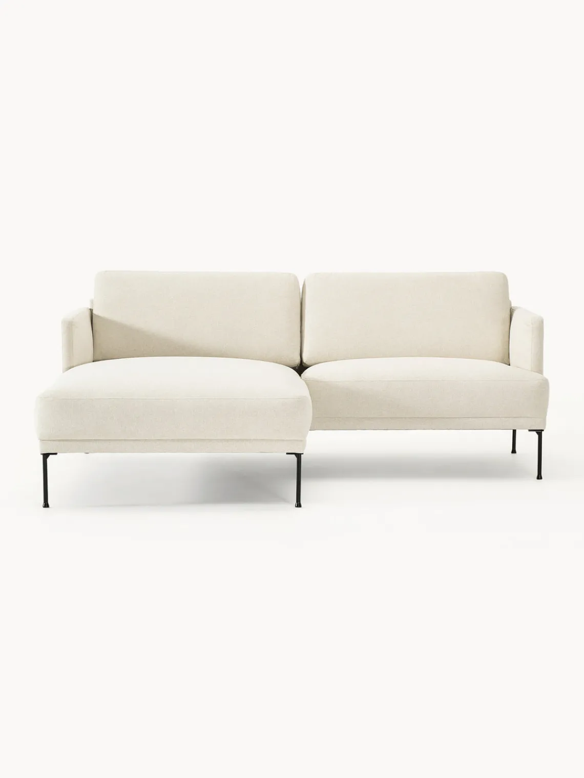 Sofás Rinconeras|Sofás>Westwing Collection Sofá rinconera pequeño Fluente Tejido blanco Off White