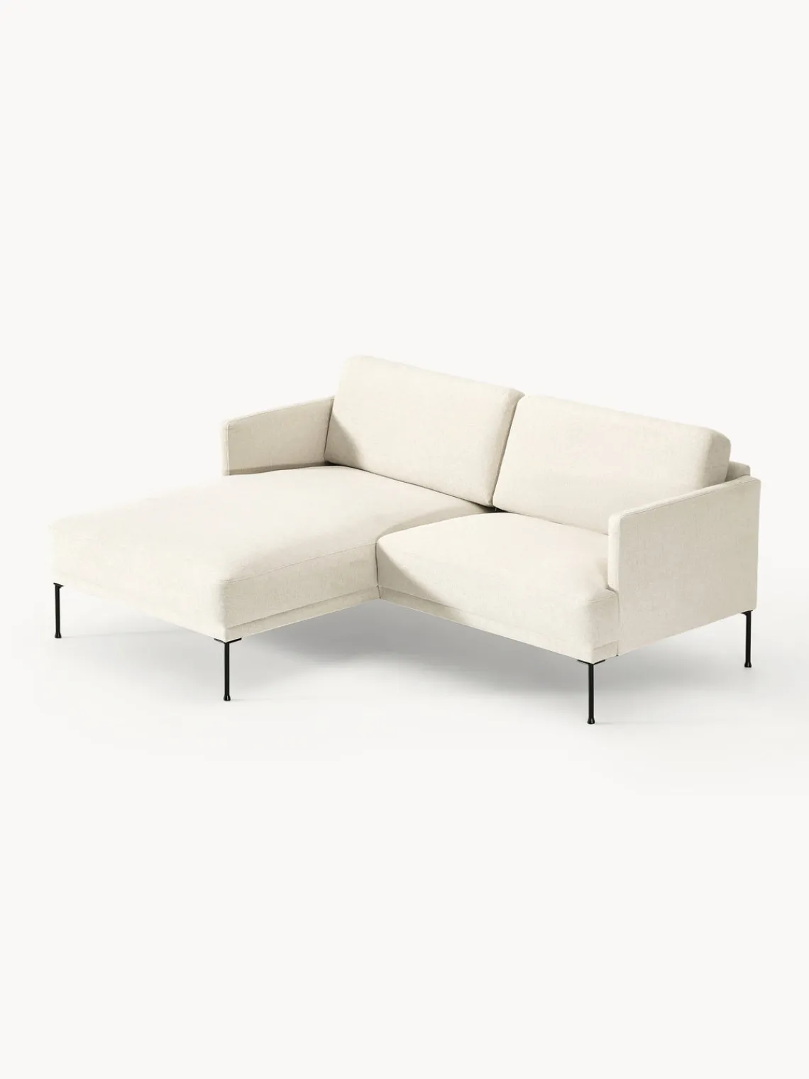 Sofás Rinconeras|Sofás>Westwing Collection Sofá rinconera pequeño Fluente Tejido blanco Off White