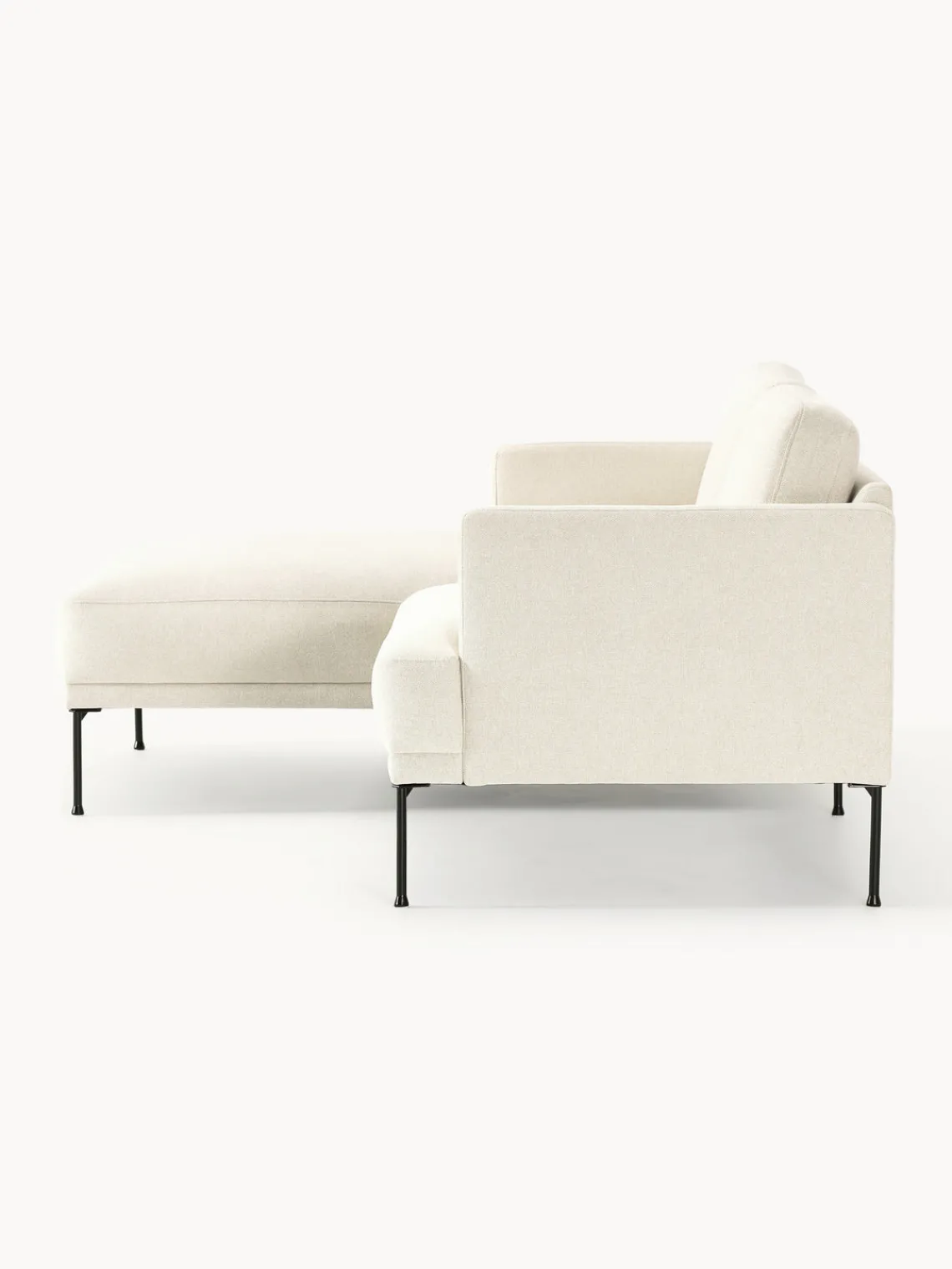 Sofás Rinconeras|Sofás>Westwing Collection Sofá rinconera pequeño Fluente Tejido blanco Off White