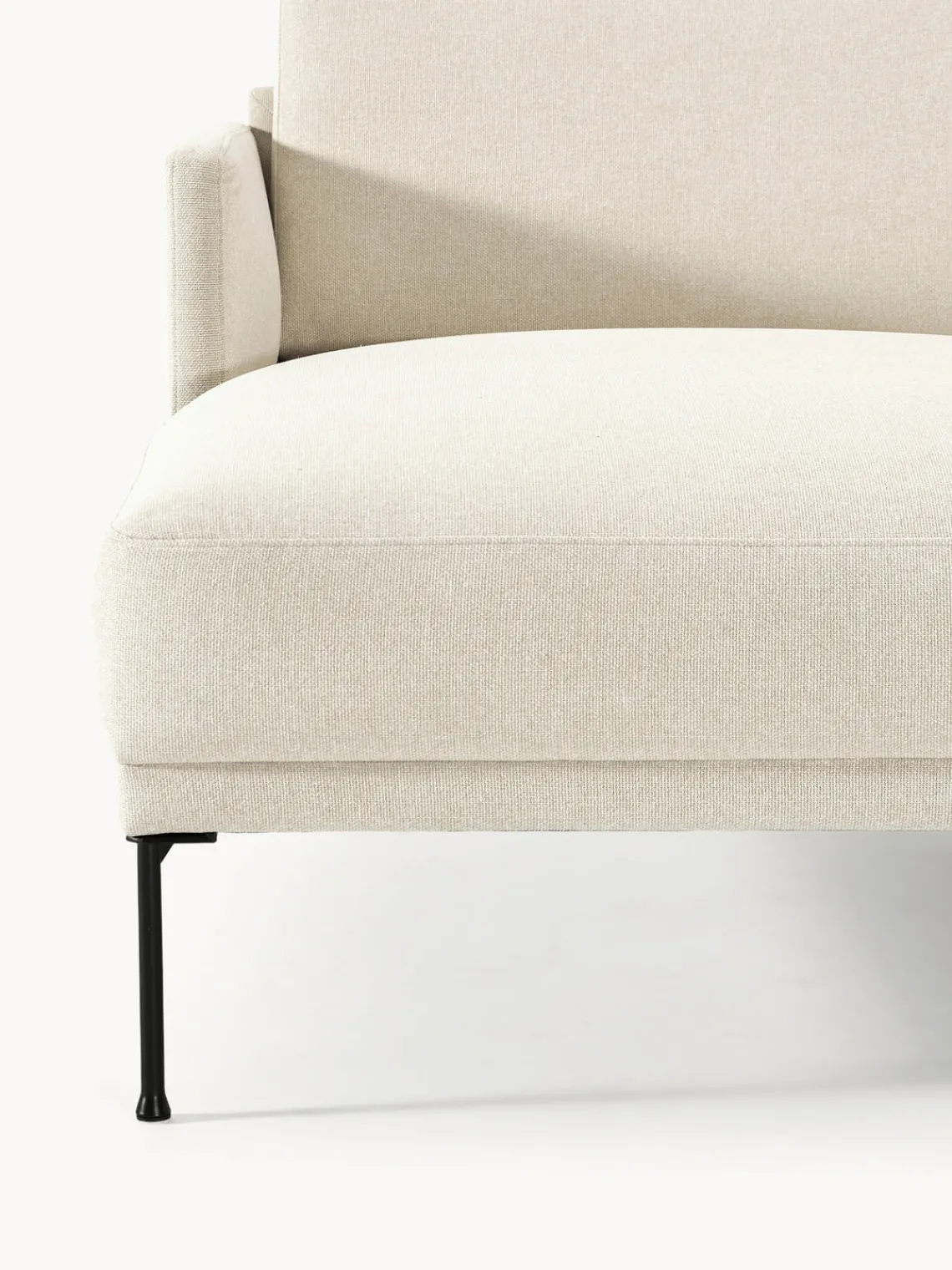 Sofás Rinconeras|Sofás>Westwing Collection Sofá rinconera pequeño Fluente Tejido blanco Off White