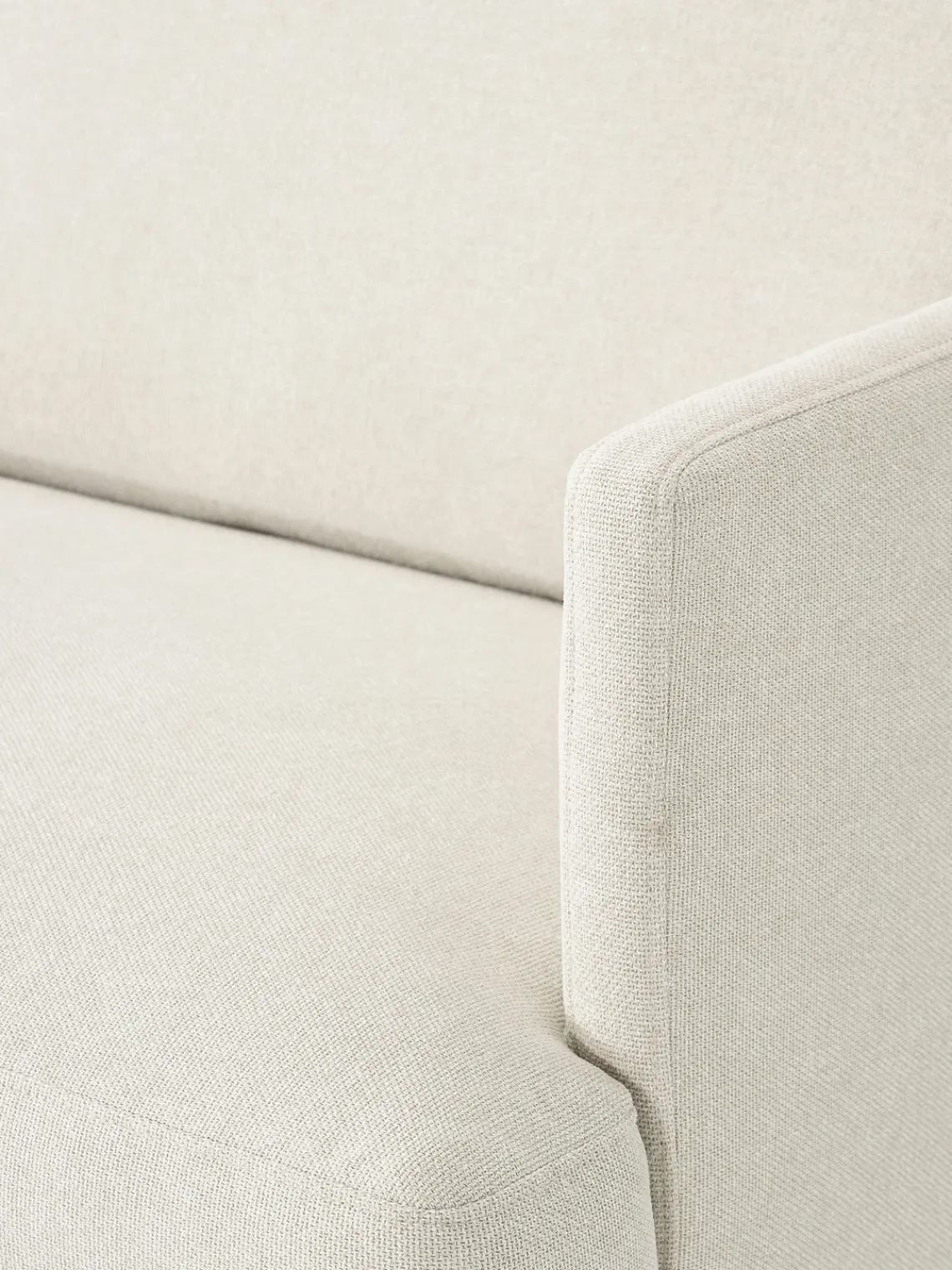 Sofás Rinconeras|Sofás>Westwing Collection Sofá rinconera pequeño Fluente Tejido blanco Off White