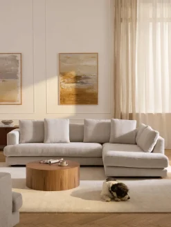 Sofás Rinconeras|Sofás>Westwing Collection Sofá rinconera Tribeca Chenilla beige claro