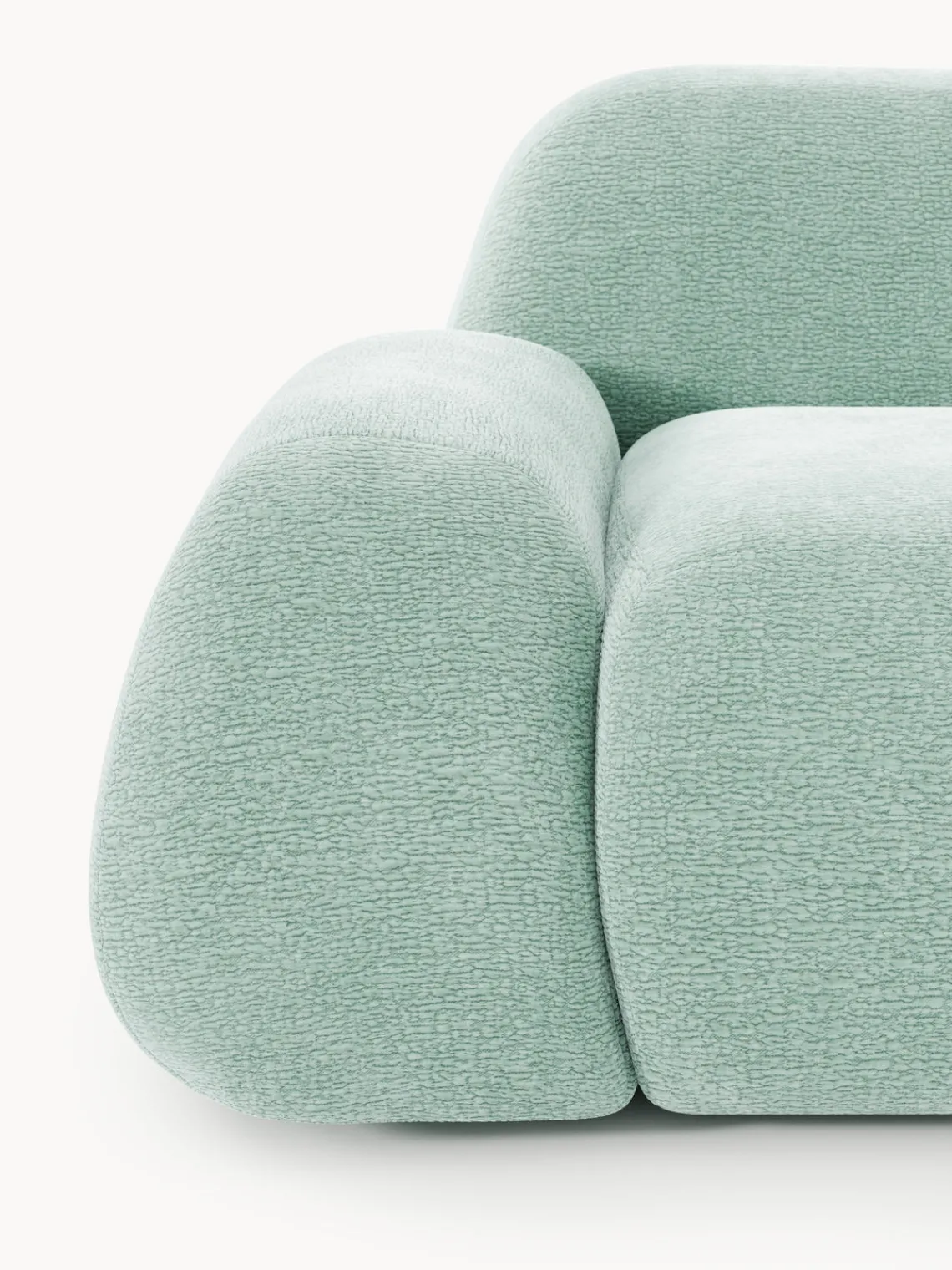 Sofás Rinconeras|Sofás>Westwing Collection Sofá rinconera Wolke (4 plazas) Tejido verde menta, aterciopelado