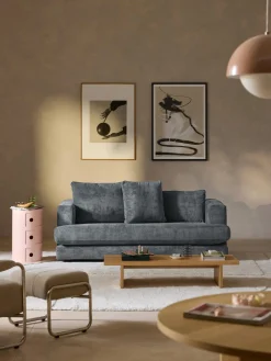 Sofás 2 Plazas|Sofás>Westwing Collection Sofá Tribeca (2 plazas) Chenilla gris azulado