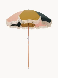 Sombrillas|Sombrillas>Business & Pleasure Sombrilla con flecos plegable Retro, Ø 180 cm Ocre, rosa claro, negro, blanco crema