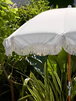 Discount Sombrilla con flecos plegable Retro, Ø 180 cm Sombrillas|Sombrillas