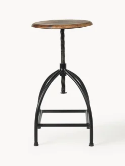 Pufs Y Otomanos|Pufs Y Otomanos>Broste Copenhagen Taburete alto con altura regulable Sire Negro, madera de mango lacada