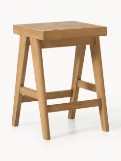 Taburetes Altos|Sillas>Westwing Collection Taburete alto con tejido vienés Sissi Madera de roble clara, beige claro