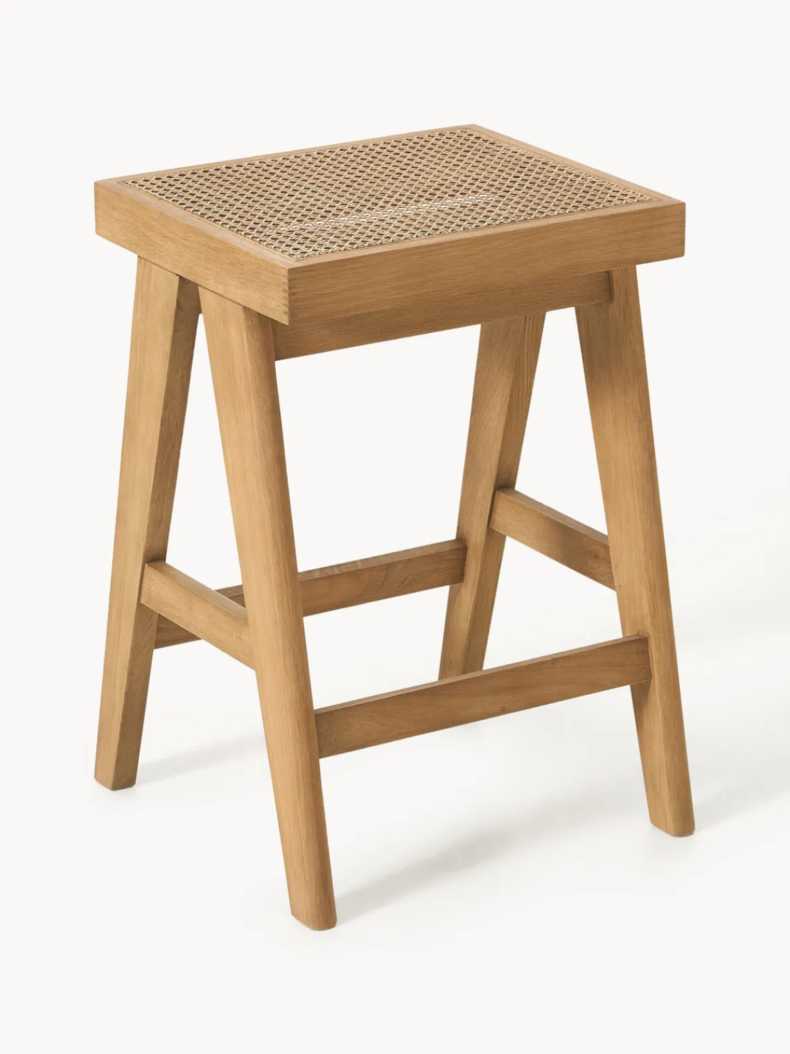 Taburetes Altos|Sillas>Westwing Collection Taburete alto con tejido vienés Sissi Madera de roble clara, beige claro