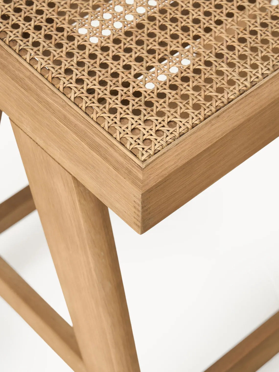 Taburetes Altos|Sillas>Westwing Collection Taburete alto con tejido vienés Sissi Madera de roble clara, beige claro