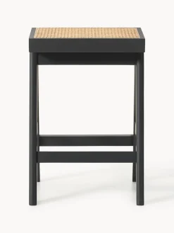 Taburetes Altos|Sillas></noscript>Westwing Collection Taburete alto con tejido vienés Sissi Negro, beige claro