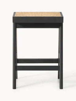 Taburetes Altos|Sillas></noscript>Westwing Collection Taburete alto con tejido vienés Sissi Negro, beige claro