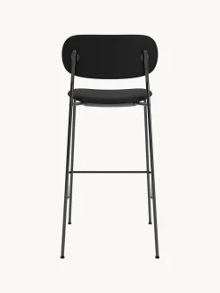 Taburetes Altos|Sillas>Audo Copenhagen Taburete alto de cuero con estructura de metal Co Cuero negro, negro