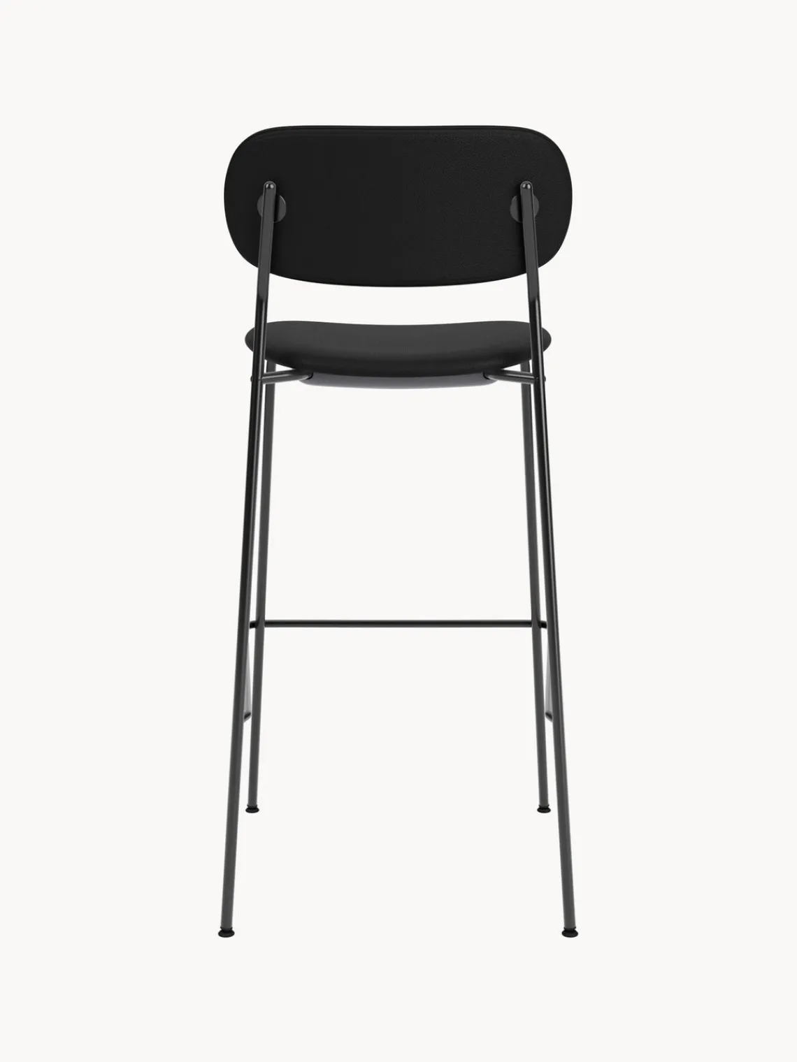 Taburetes Altos|Sillas>Audo Copenhagen Taburete alto de cuero con estructura de metal Co Cuero negro, negro