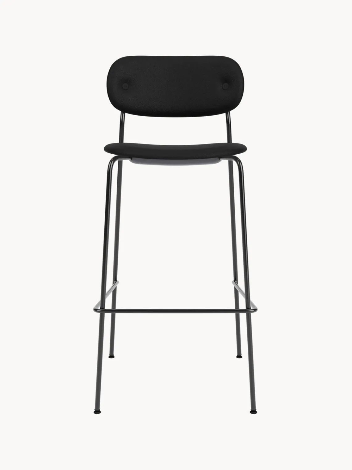 Taburetes Altos|Sillas>Audo Copenhagen Taburete alto de cuero con estructura de metal Co Cuero negro, negro