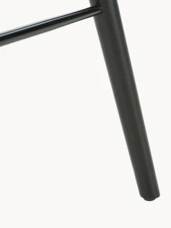 Taburetes Altos|Sillas></noscript>Mater Taburete alto de madera de haya y cuero High Stool Cuero negro, madera de haya negro pintado