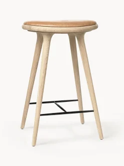 Taburetes Altos|Sillas>Mater Taburete alto de madera de roble High Stool Marrón claro