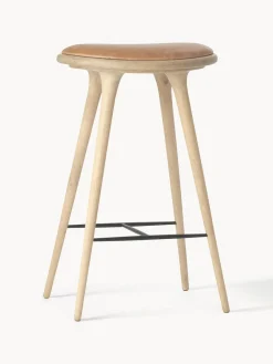 Taburetes Altos|Sillas>Mater Taburete alto de madera de roble High Stool Marrón claro