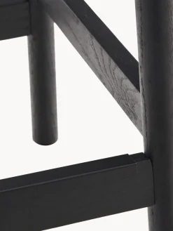 Outlet Taburete alto de madera de roble con asiento trenzado Yalia Pufs Y Otomanos|Pufs Y Otomanos