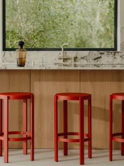 Taburetes Altos|Sillas>Noo.ma Taburete alto de metal Doon Rojo