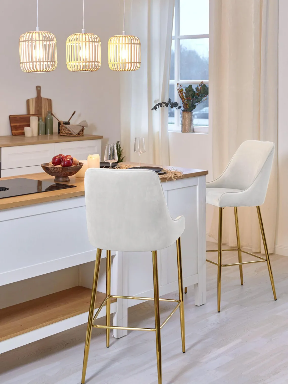 Taburetes Altos|Sillas>Westwing Collection Taburete alto de terciopelo Ava