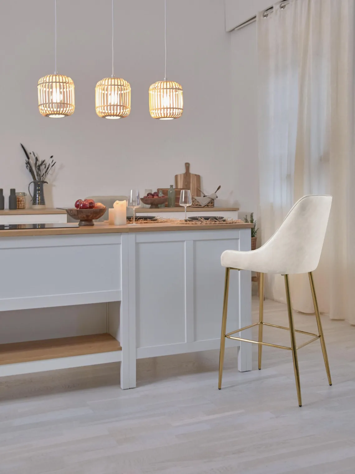 Taburetes Altos|Sillas>Westwing Collection Taburete alto de terciopelo Ava