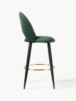 Taburetes Altos|Sillas></noscript>Westwing Collection Taburete alto de terciopelo Rachel Terciopelo verde oscuro, negro mate
