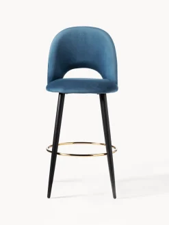 Clearance Taburete alto de terciopelo Rachel Taburetes Altos|Sillas