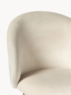 Taburetes Altos|Sillas></noscript>Westwing Collection Taburete alto de terciopelo Luisa Terciopelo blanco crema, dorado brillante