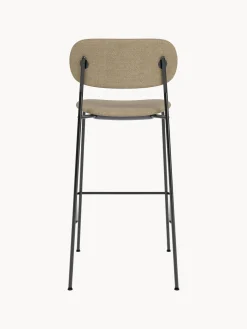 Taburetes Altos|Sillas>Audo Copenhagen Taburete alto en tejido bouclé con estructura de metal Co Bouclé beige, negro