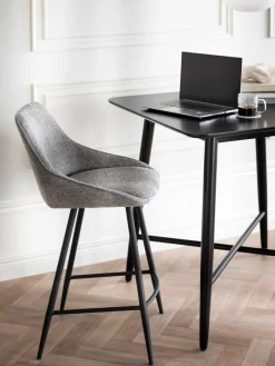 Taburetes Altos|Sillas>Rowico Home Taburete alto Sierra Tejido gris claro, negro