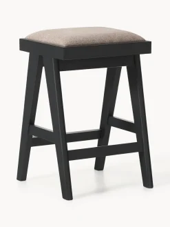 Taburetes Altos|Sillas>Westwing Collection Taburete alto tapizado Sissi Tejido greige, negro